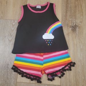 Rainbow short set 2T